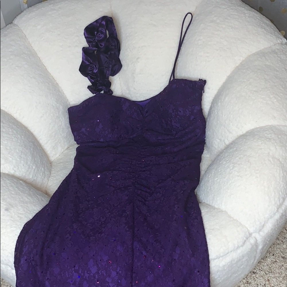 Floor Length Purple Mermaid/Trumpet Dress size 7/8